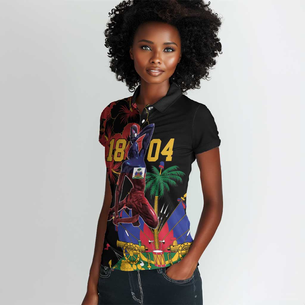 Afro-Haitians Negre Marron Women Polo Shirt Libete Egalite Fratenite - African Pride