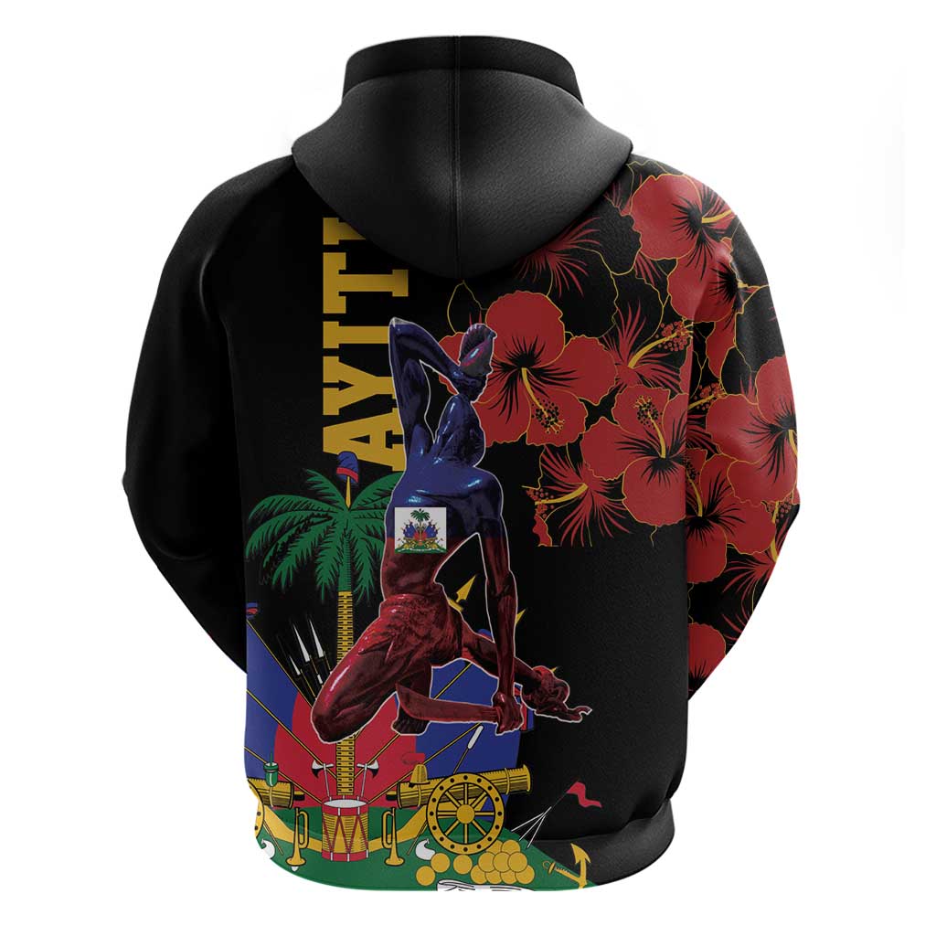 Afro-Haitians Negre Marron Zip Hoodie Libete Egalite Fratenite - African Pride