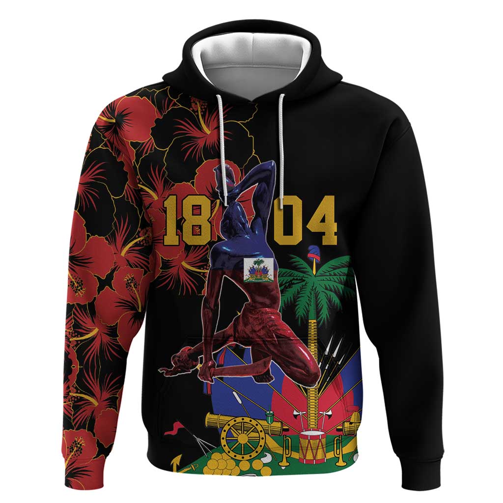 Afro-Haitians Negre Marron Zip Hoodie Libete Egalite Fratenite - African Pride