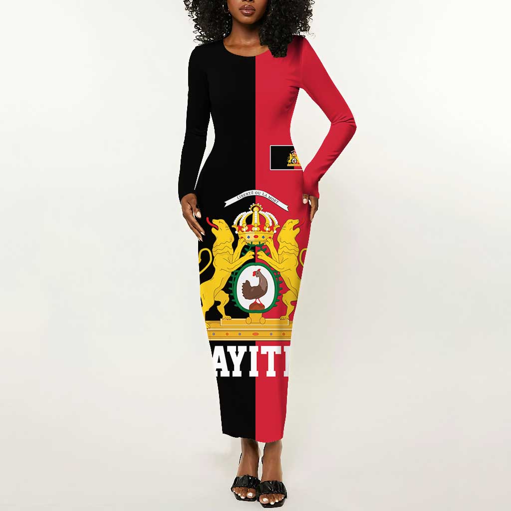 First Empire Afro-Haitians 1804-1806 Long Sleeve Bodycon Dress Liberte ou la Mort - African Pride