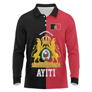 First Empire Afro-Haitians 1804-1806 Long Sleeve Polo Shirt Liberte ou la Mort - African Pride