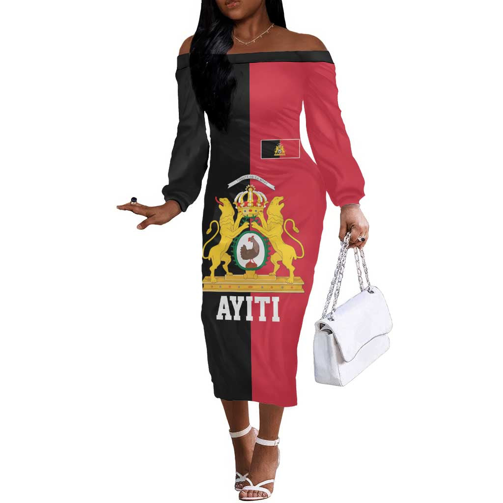 First Empire Afro-Haitians 1804-1806 Off The Shoulder Long Sleeve Dress Liberte ou la Mort - African Pride