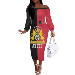 First Empire Afro-Haitians 1804-1806 Off The Shoulder Long Sleeve Dress Liberte ou la Mort - African Pride