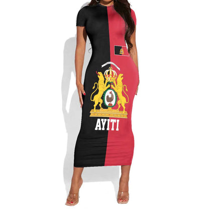 First Empire Afro-Haitians 1804-1806 Short Sleeve Bodycon Dress Liberte ou la Mort - African Pride