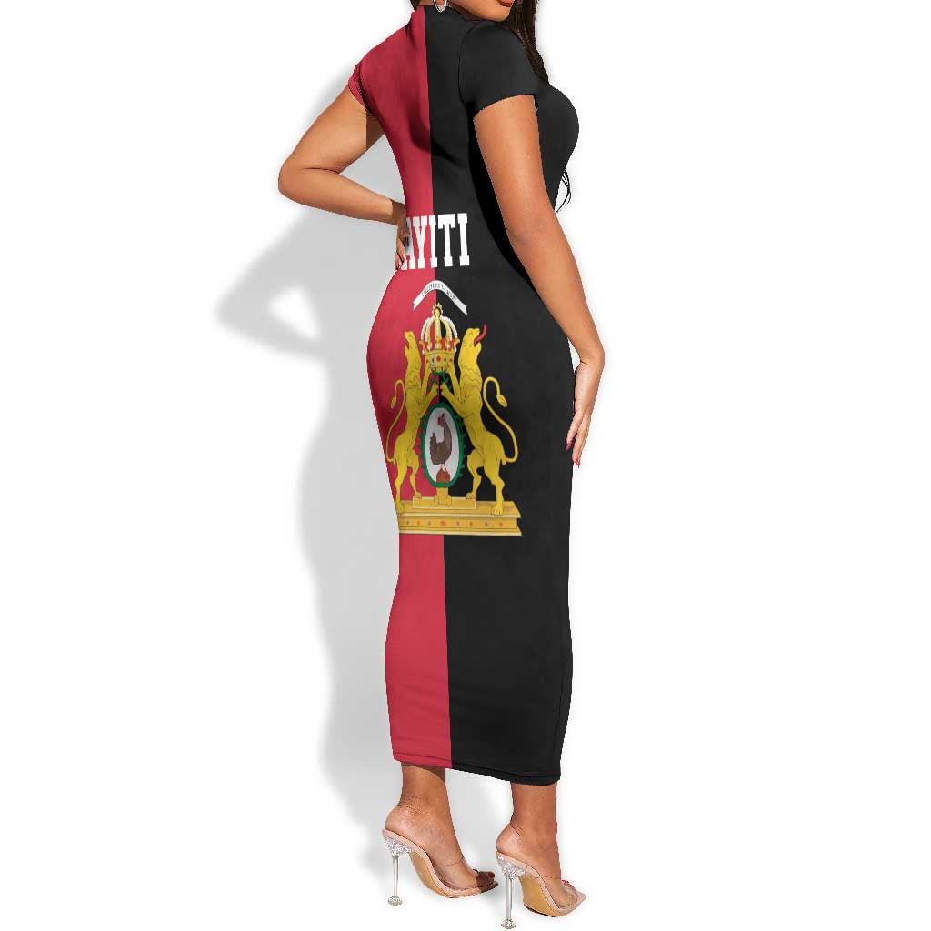 First Empire Afro-Haitians 1804-1806 Short Sleeve Bodycon Dress Liberte ou la Mort - African Pride