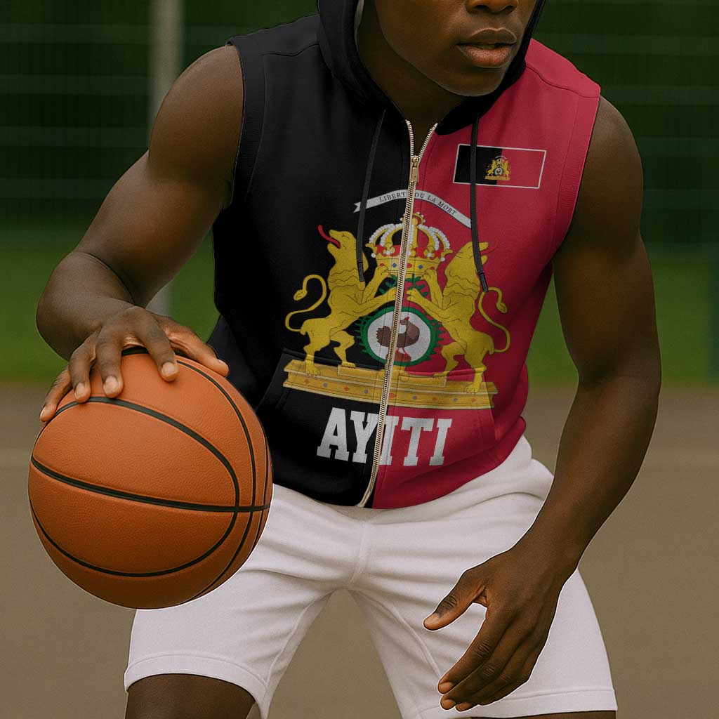 First Empire Afro-Haitians 1804-1806 Sleeveless Zip Hoodie Liberte ou la Mort - African Pride