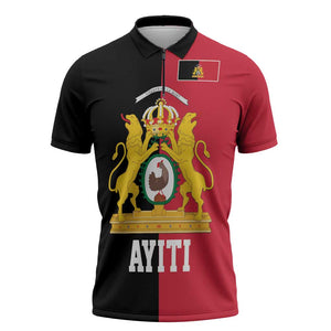 First Empire Afro-Haitians 1804-1806 Zipper Polo Shirt Liberte ou la Mort