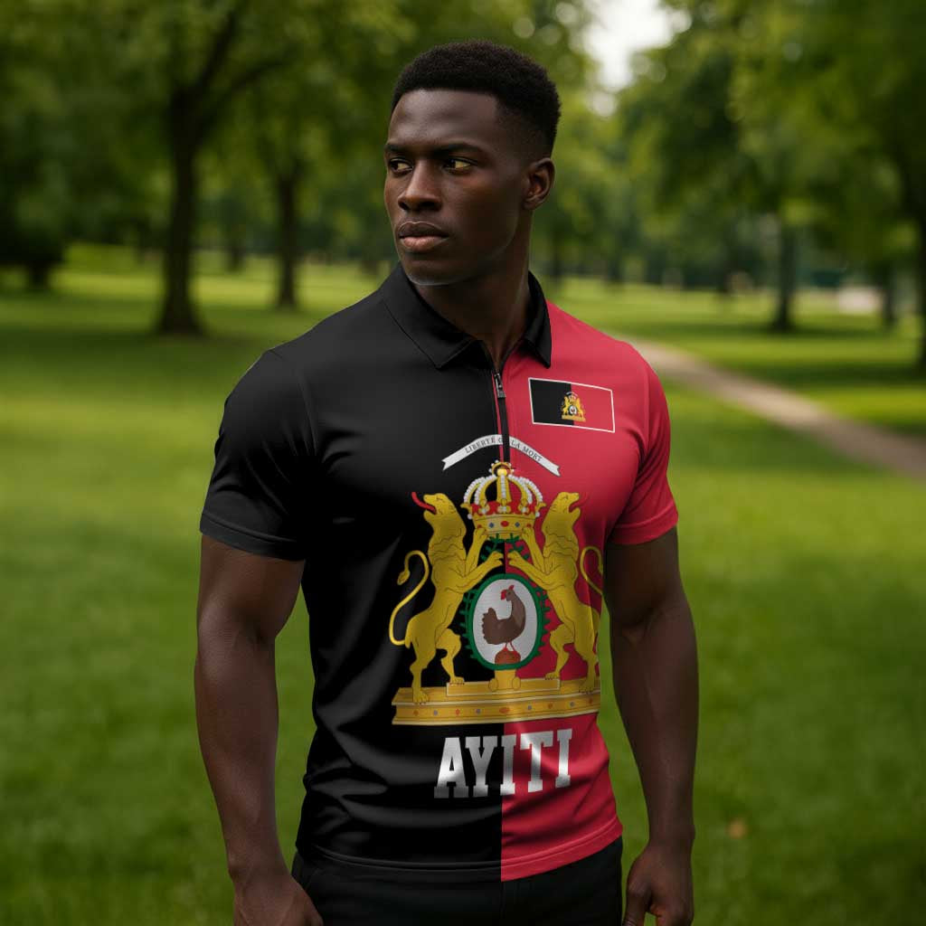 First Empire Afro-Haitians 1804-1806 Zipper Polo Shirt Liberte ou la Mort