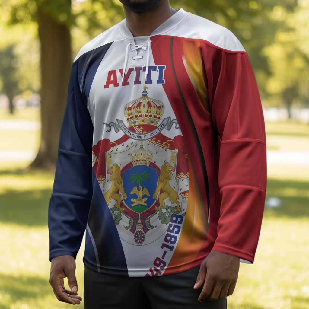 Personalized Second Empire Afro-Haitians 1849-1859 Hockey Jersey Dieu Ma Patrie Et Mon Epee