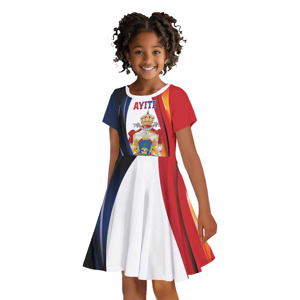Personalized Second Empire Afro-Haitians 1849-1859 Kid Short Sleeve Dress Dieu Ma Patrie Et Mon Epee - African Pride