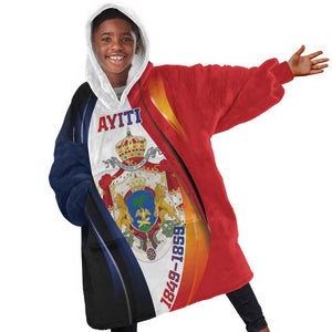 Personalized Second Empire Afro-Haitians 1849-1859 Kid Wearable Blanket Hoodie Dieu Ma Patrie Et Mon Epee - African Pride