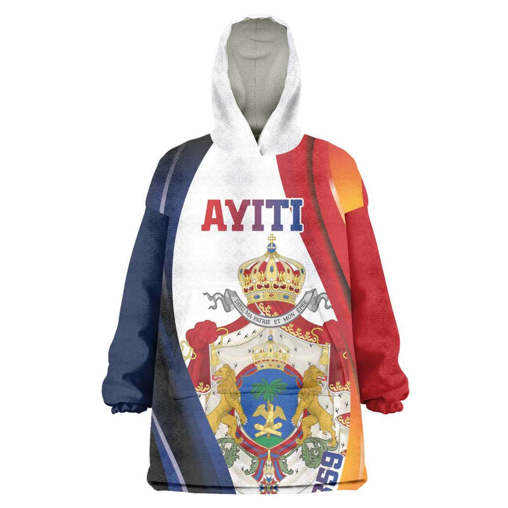 Personalized Second Empire Afro-Haitians 1849-1859 Kid Wearable Blanket Hoodie Dieu Ma Patrie Et Mon Epee - African Pride