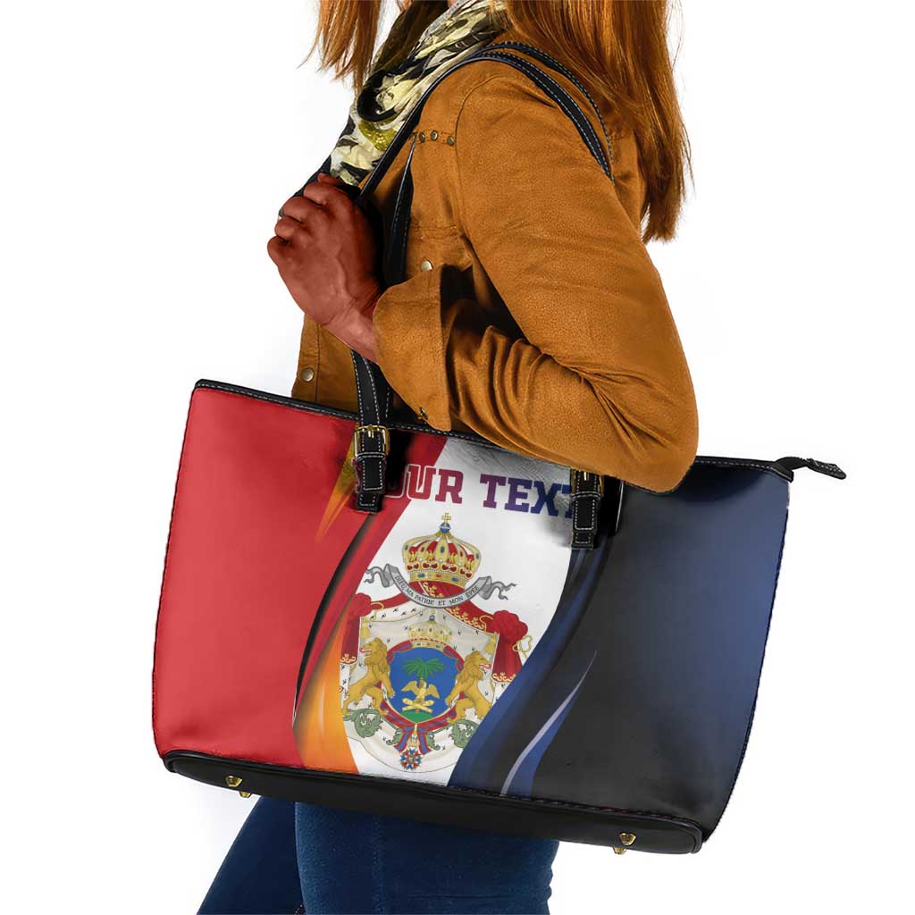 Personalized Second Empire Afro-Haitians 1849-1859 Leather Tote Bag Dieu Ma Patrie Et Mon Epee - African Pride