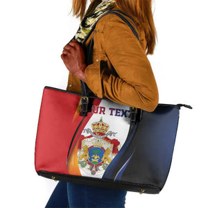 Personalized Second Empire Afro-Haitians 1849-1859 Leather Tote Bag Dieu Ma Patrie Et Mon Epee - African Pride