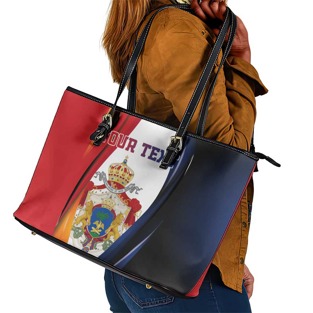 Personalized Second Empire Afro-Haitians 1849-1859 Leather Tote Bag Dieu Ma Patrie Et Mon Epee - African Pride