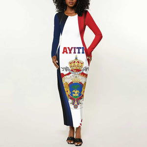 Personalized Second Empire Afro-Haitians 1849-1859 Long Sleeve Bodycon Dress Dieu Ma Patrie Et Mon Epee - African Pride