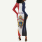Personalized Second Empire Afro-Haitians 1849-1859 Long Sleeve Bodycon Dress Dieu Ma Patrie Et Mon Epee - African Pride