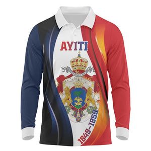 Personalized Second Empire Afro-Haitians 1849-1859 Long Sleeve Polo Shirt Dieu Ma Patrie Et Mon Epee - African Pride