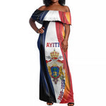 Personalized Second Empire Afro-Haitians 1849-1859 Off Shoulder Maxi Dress Dieu Ma Patrie Et Mon Epee - African Pride