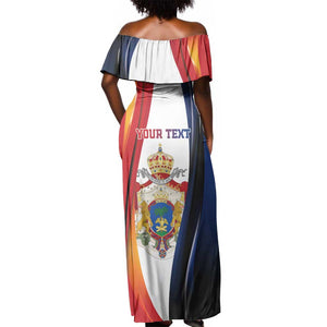 Personalized Second Empire Afro-Haitians 1849-1859 Off Shoulder Maxi Dress Dieu Ma Patrie Et Mon Epee - African Pride