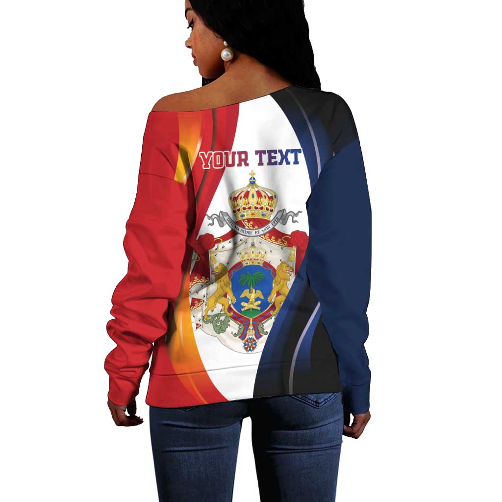 Personalized Second Empire Afro-Haitians 1849-1859 Off Shoulder Sweater Dieu Ma Patrie Et Mon Epee - African Pride