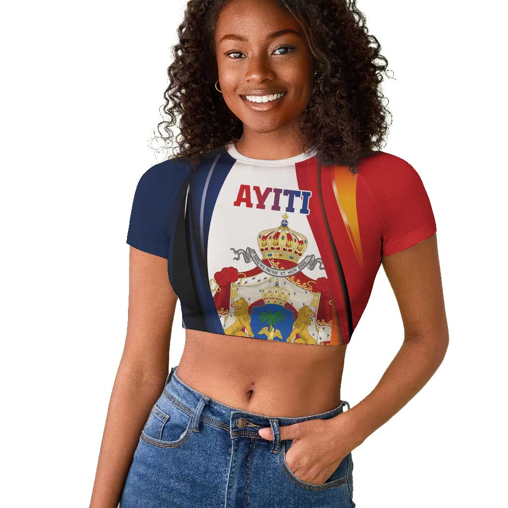 Personalized Second Empire Afro-Haitians 1849-1859 Raglan Cropped T shirt Dieu Ma Patrie Et Mon Epee - African Pride