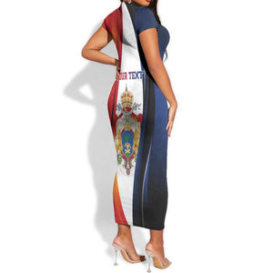 Personalized Second Empire Afro-Haitians 1849-1859 Short Sleeve Bodycon Dress Dieu Ma Patrie Et Mon Epee - African Pride