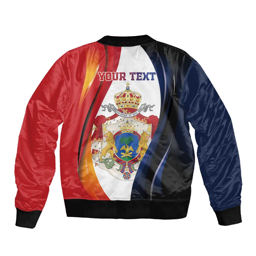 Personalized Second Empire Afro-Haitians 1849-1859 Sleeve Zip Bomber Jacket Dieu Ma Patrie Et Mon Epee - African Pride