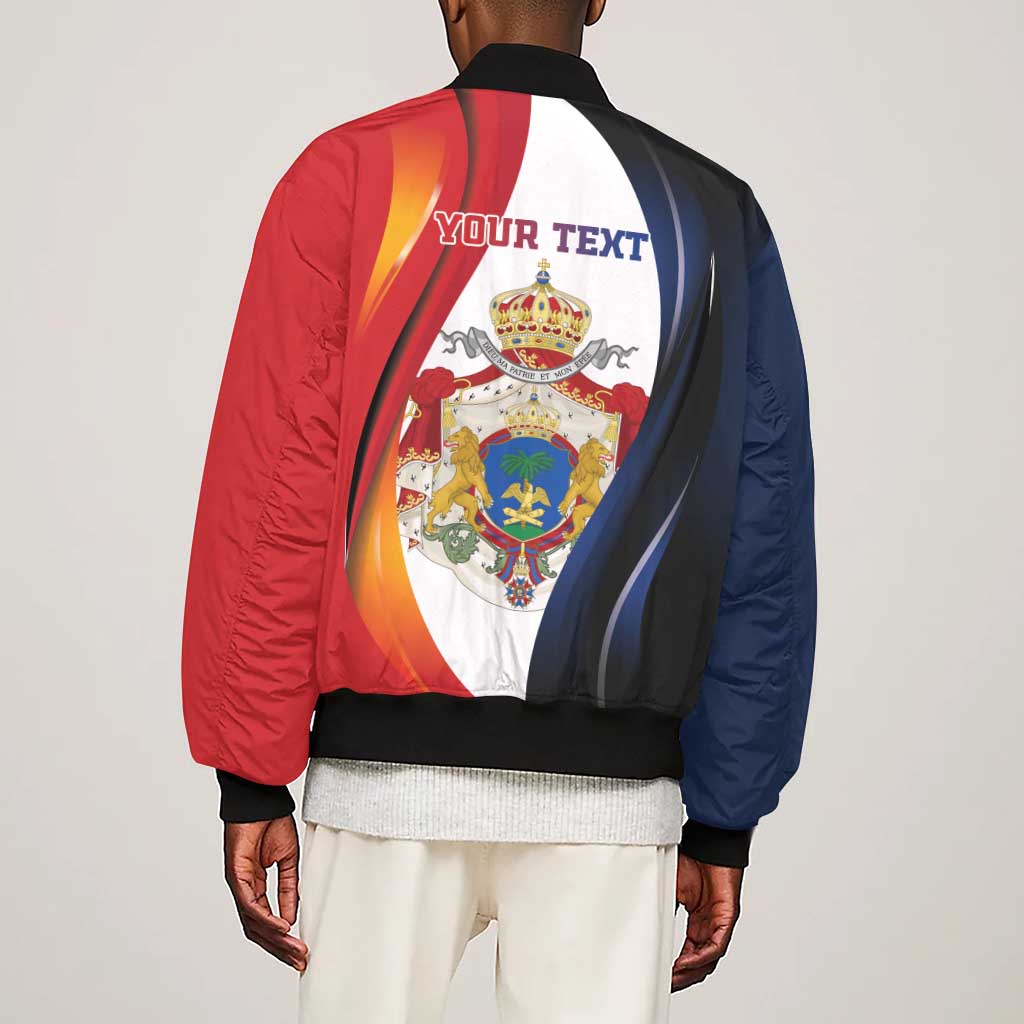 Personalized Second Empire Afro-Haitians 1849-1859 Sleeve Zip Bomber Jacket Dieu Ma Patrie Et Mon Epee - African Pride
