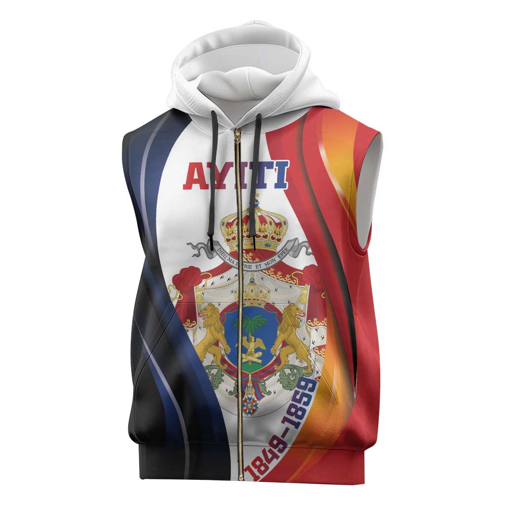 Personalized Second Empire Afro-Haitians 1849-1859 Sleeveless Zip Hoodie Dieu Ma Patrie Et Mon Epee - African Pride