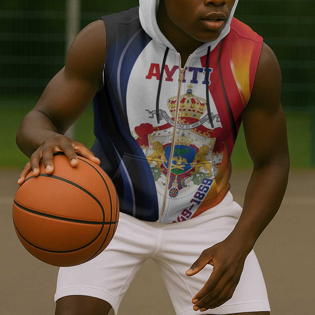 Personalized Second Empire Afro-Haitians 1849-1859 Sleeveless Zip Hoodie Dieu Ma Patrie Et Mon Epee - African Pride