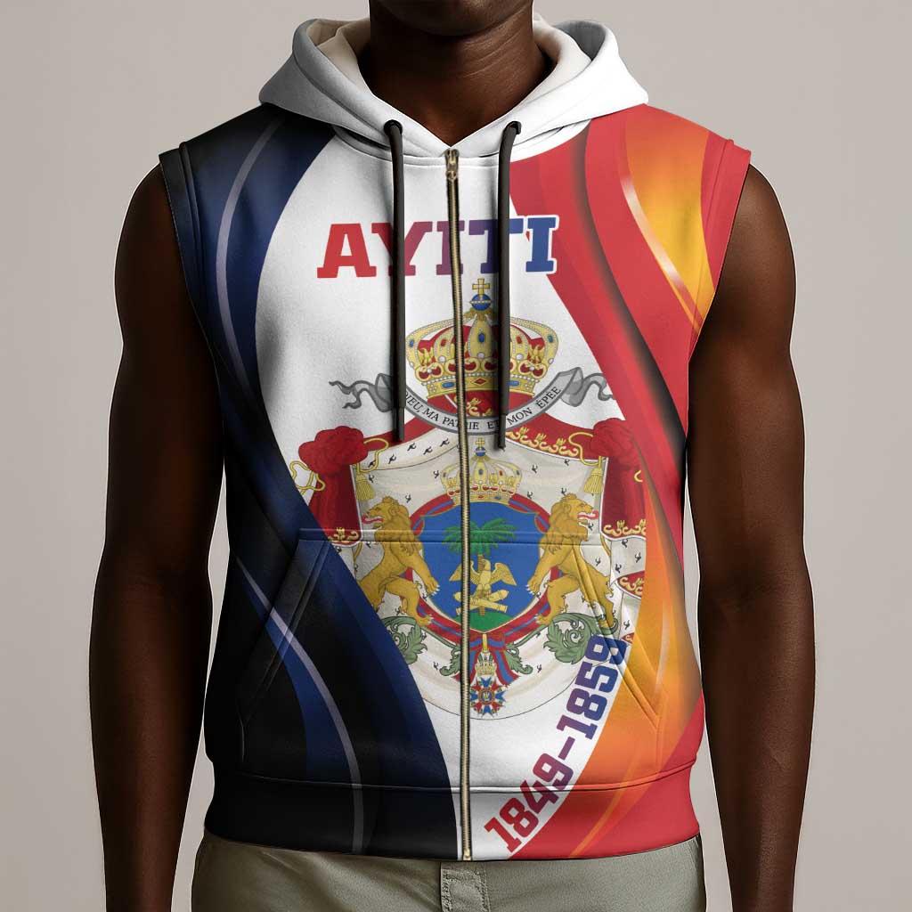 Personalized Second Empire Afro-Haitians 1849-1859 Sleeveless Zip Hoodie Dieu Ma Patrie Et Mon Epee - African Pride
