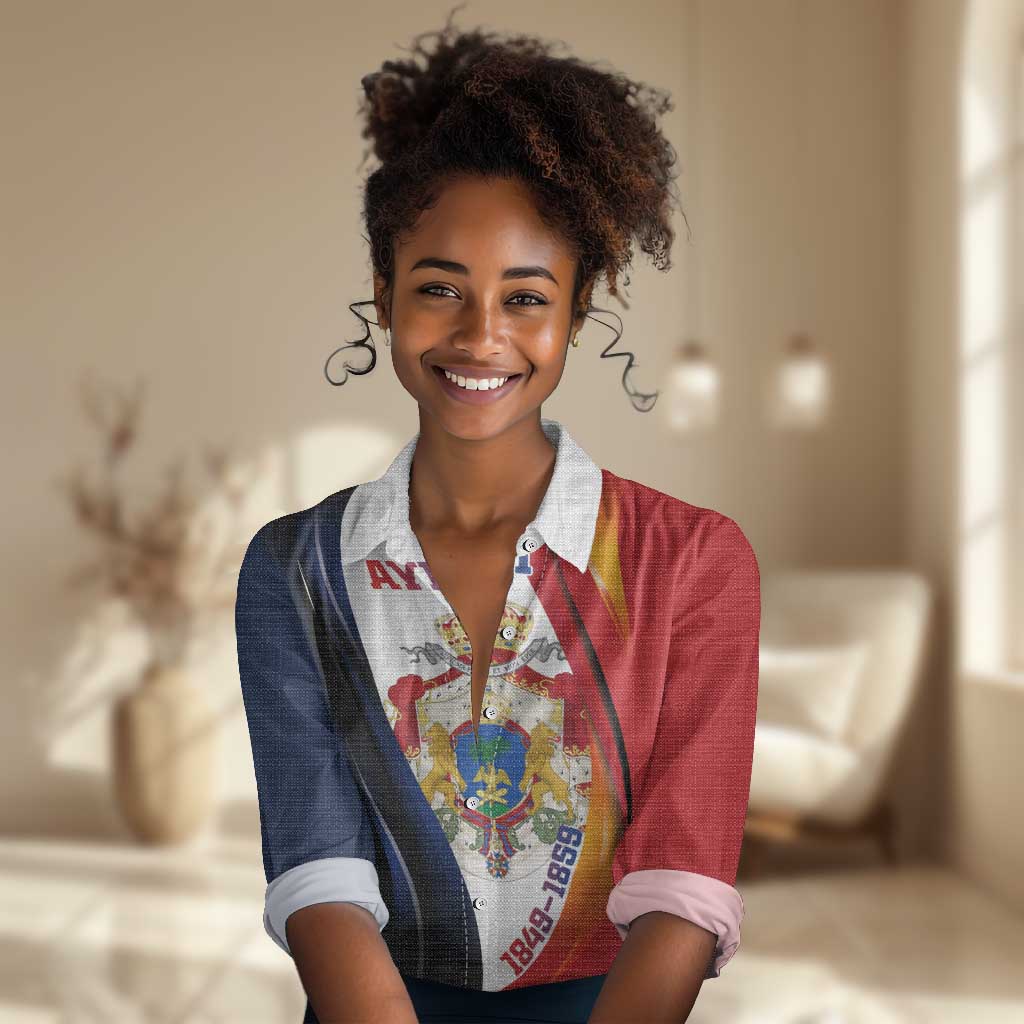 Personalized Second Empire Afro-Haitians 1849-1859 Women Casual Shirt Dieu Ma Patrie Et Mon Epee - African Pride