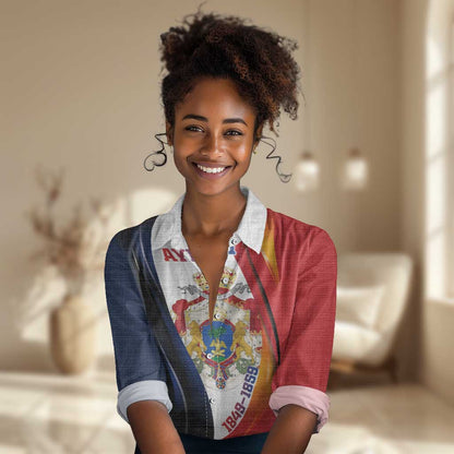 Personalized Second Empire Afro-Haitians 1849-1859 Women Casual Shirt Dieu Ma Patrie Et Mon Epee - African Pride