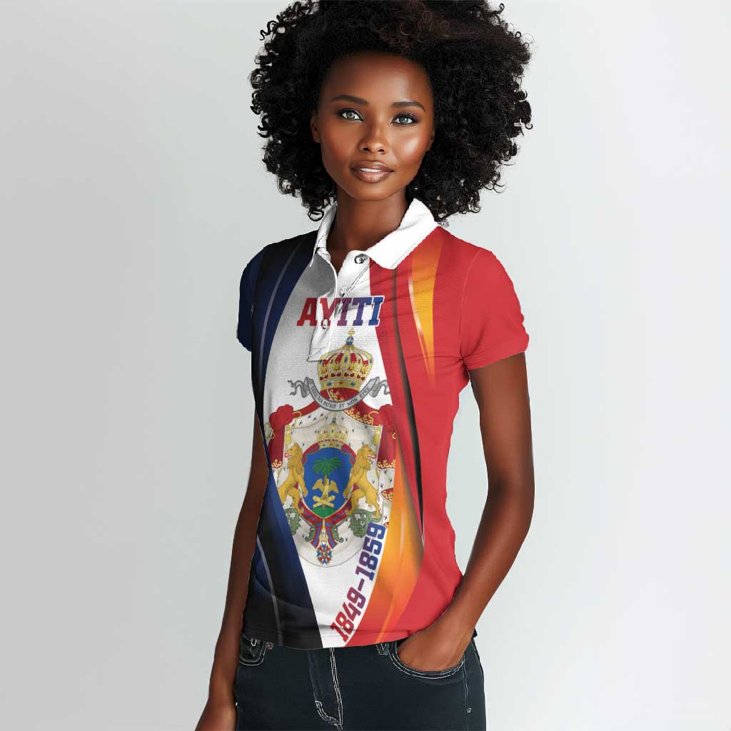 Personalized Second Empire Afro-Haitians 1849-1859 Women Polo Shirt Dieu Ma Patrie Et Mon Epee - African Pride