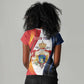 Personalized Second Empire Afro-Haitians 1849-1859 Women V-Neck T-Shirt Dieu Ma Patrie Et Mon Epee - African Pride