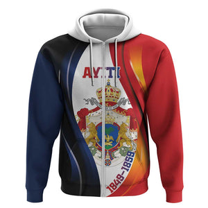 Personalized Second Empire Afro-Haitians 1849-1859 Zip Hoodie Dieu Ma Patrie Et Mon Epee - African Pride