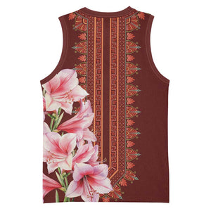 Africa Dashiki Basketball Jersey With Belladonna Lily - African Pride