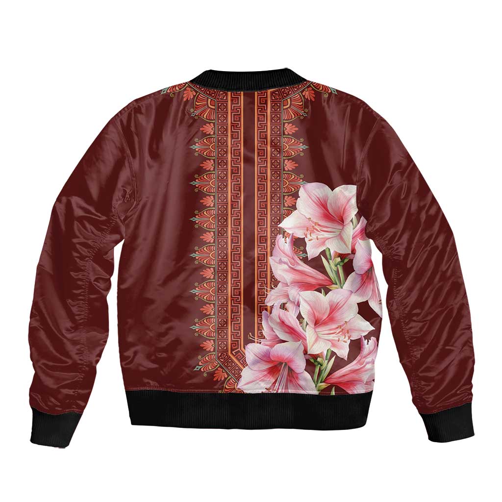Africa Dashiki Bomber Jacket With Belladonna Lily