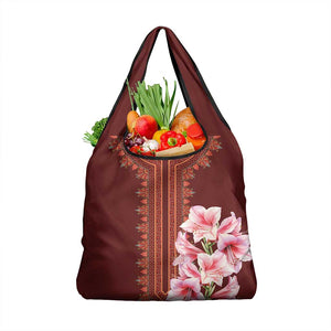 Africa Dashiki Grocery Bag With Belladonna Lily