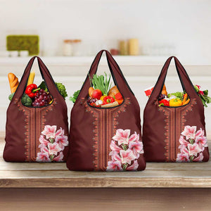 Africa Dashiki Grocery Bag With Belladonna Lily