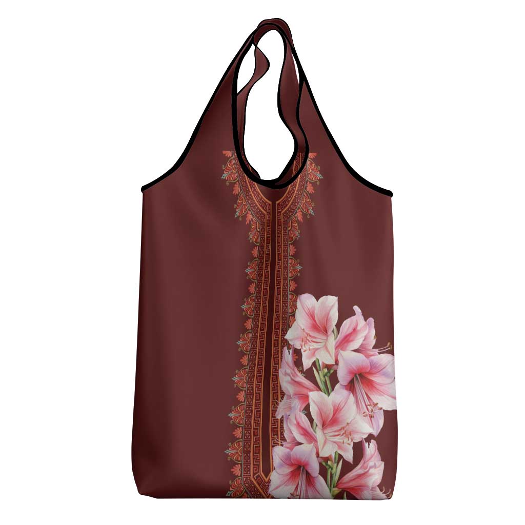 Africa Dashiki Grocery Bag With Belladonna Lily