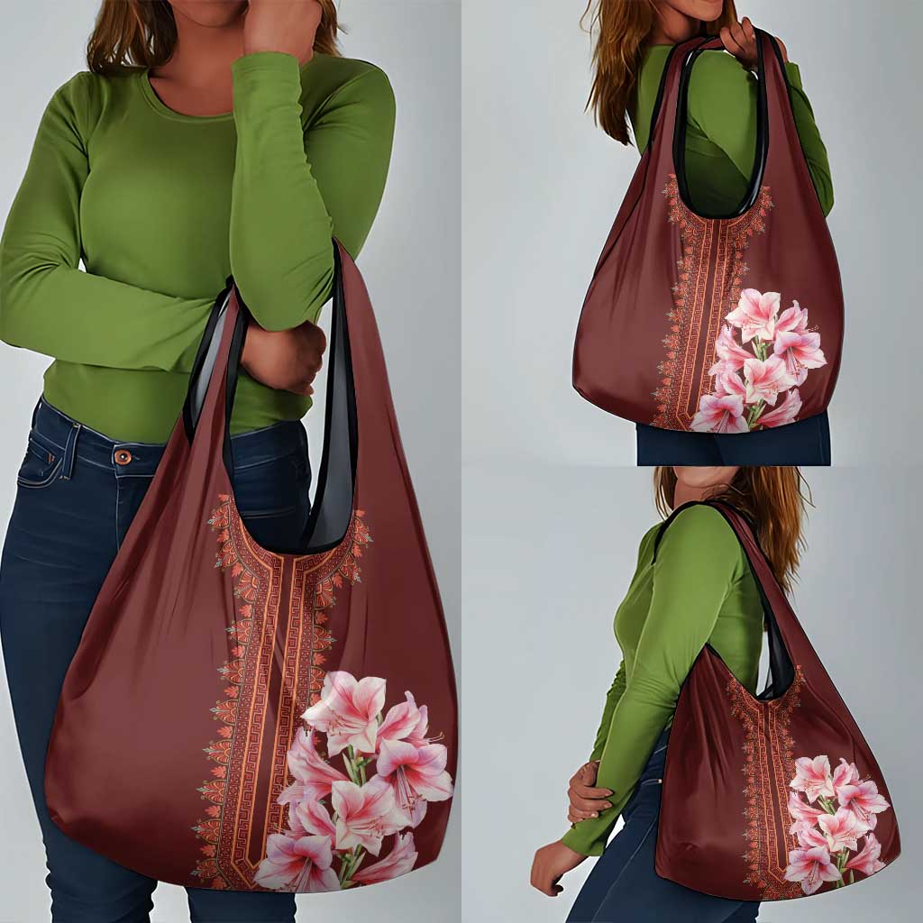 Africa Dashiki Grocery Bag With Belladonna Lily