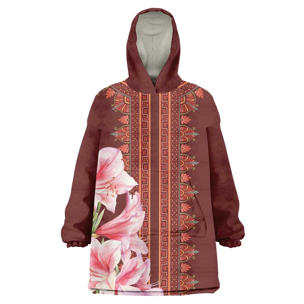 Africa Dashiki KId Wearable Blanket Hoodie With Belladonna Lily