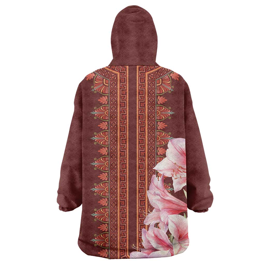 Africa Dashiki KId Wearable Blanket Hoodie With Belladonna Lily