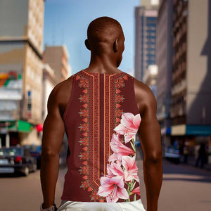 Africa Dashiki Men Tank Top With Belladonna Lily
