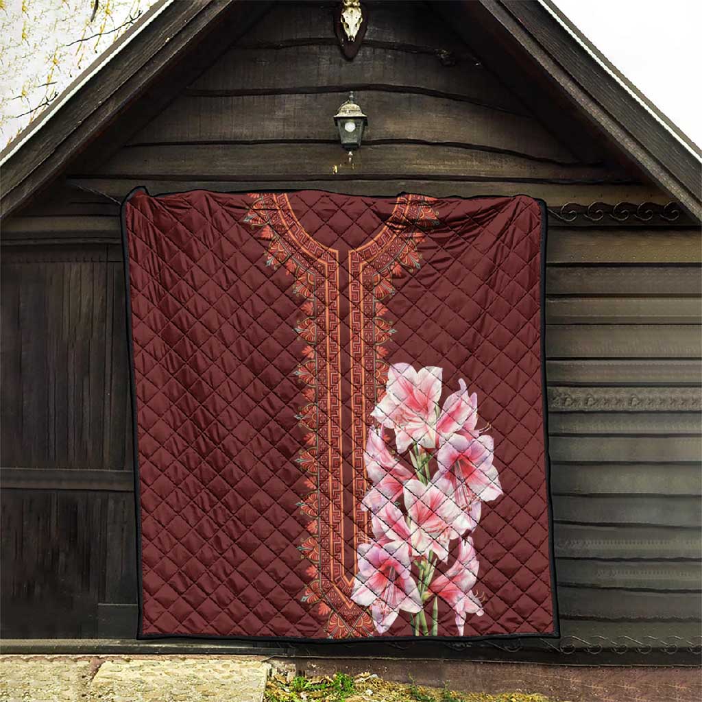 Africa Dashiki Quilt With Belladonna Lily
