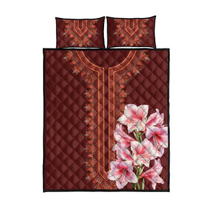 Africa Dashiki Quilt Bed Set With Belladonna Lily