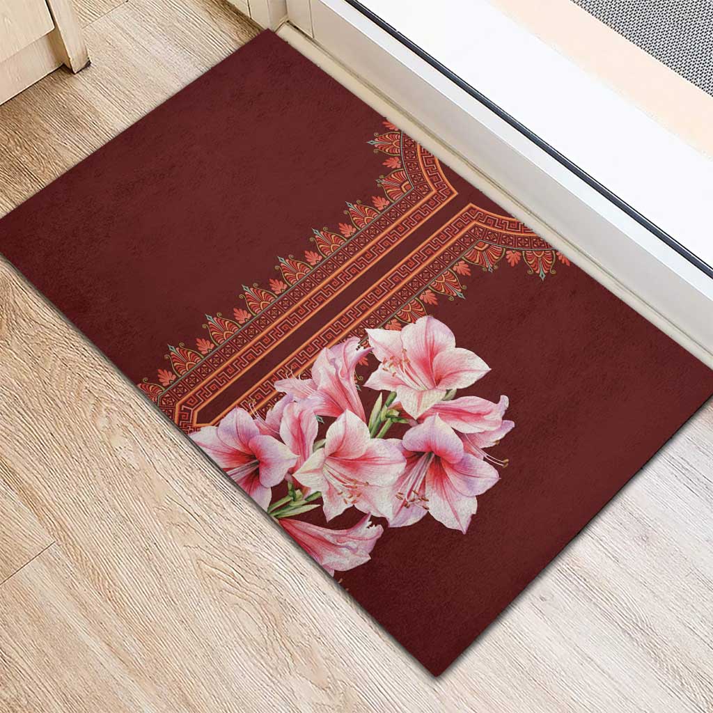 Africa Dashiki Rubber Doormat With Belladonna Lily