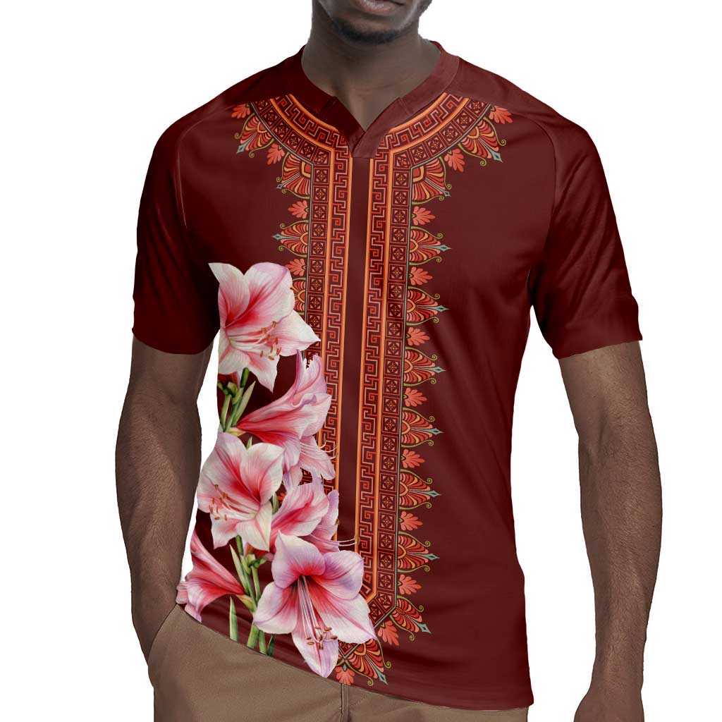 Africa Dashiki Rugby Jersey With Belladonna Lily